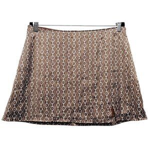 Hollister Women's High-Rise Brown & White Patterned A-Line Skirt L